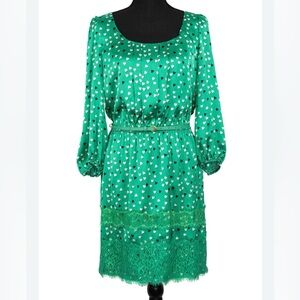 Green Heart Print Dress
